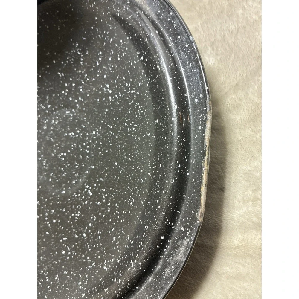Enamelware Black Speckled Canning Stock Pot With Lid 11x8